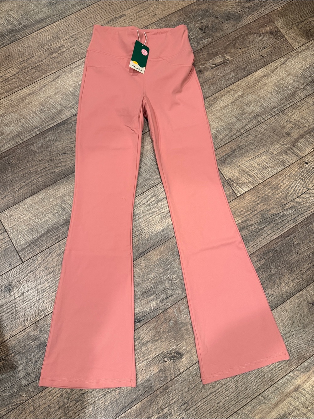 HALARA Coral Pink High-Waist Flare Leggings